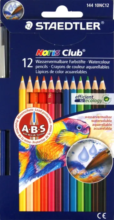 Карандаши акварельные (12 цветов + кисть) (144 10NC12 Noris Club 144 10) обложка книги