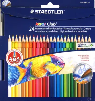 Карандаши акварельные "Noris Club", 24 цвета + кисть (144 10NC24) обложка книги