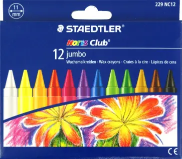 Мелки восковые "Noris Club Jumbo" (12 цветов) (229 NC12) обложка книги
