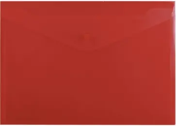 Папка-конверт с кнопкой непрозрачная А4, красная обложка книги