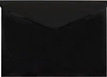 Папка-конверт с кнопкой непрозрачная А4, черная обложка книги