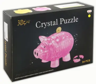 Головоломка 3D Crystal Puzzle "Свинья - копилка" XL (HJ027166) обложка книги