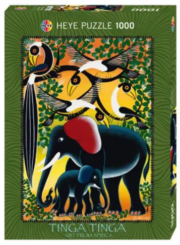 Puzzle-1000 "Семья слонов" Tinga (29458) обложка книги