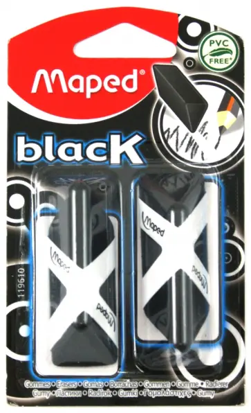 Ластик "Black Pyramide" (2 штуки, треугольной формы, черный) (119610) обложка книги