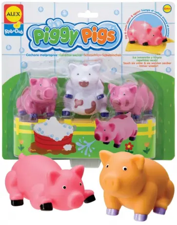 Игровой набор для ванны "Вымой поросенка", меняющий цвет (825PN) обложка книги