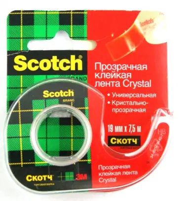 Клейкая лента прозрачная "Crystal" 19мм х 7,5м (223055) обложка книги