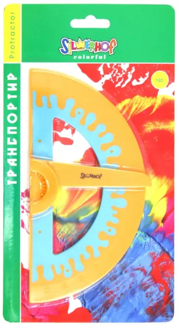Транспортир "Colorful" 180°: прорезиненный корпус (160071) обложка книги