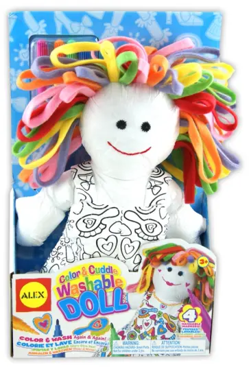 Раскрась куклу, набор (мягконабивная игрушка + фломастеры для ткани), от 3-х лет (69WD) обложка книги