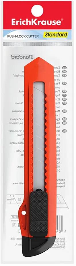 Нож канцелярский Standard, 18 мм, с фиксатором обложка книги