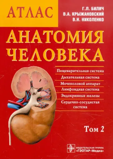 Билич, Николенко - Анатомия человека. Атлас. В 3-х томах. Том 2. Внутренние органы Билич, Николенко - Анатомия человека. Атлас. В 3-х томах. Том 2. Внутренние органы обложка книги