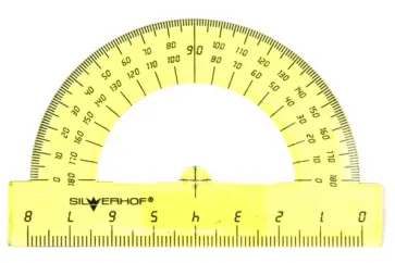 Транспортир 180 град / 80 мм, цветной прозрачный, в ассортименте (160129) обложка книги