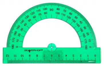 Транспортир 180 град / 120 мм, цветной прозрачный, в ассортименте (160132) обложка книги