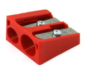 Точилка двойная клиновидная, пластмассовая, ассортимент (K-410K) обложка книги