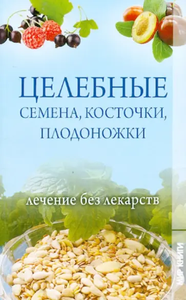 Целебные семена, косточки, плодоножки. Лечение без лекарств обложка книги