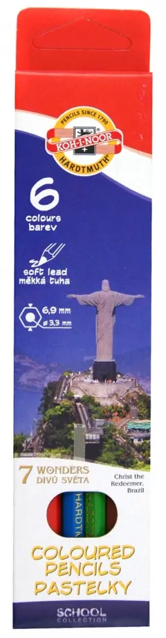 Карандаши цветные "7 чудес света" (6 цветов) (3651) обложка книги