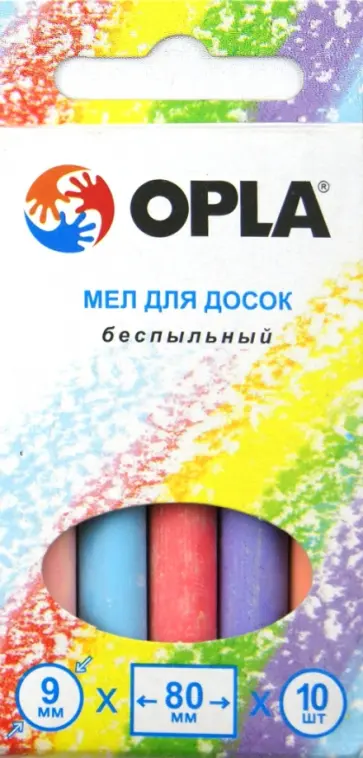 Мел для досок (10 штук, цветной, беспыльный) (43230) обложка книги