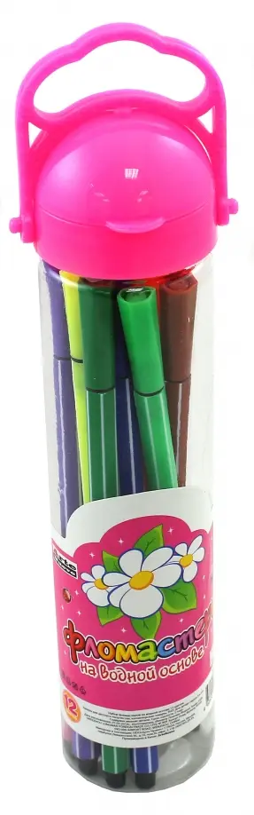 Фломастеры (12 цветов, на водной основе) (1662-12) обложка книги