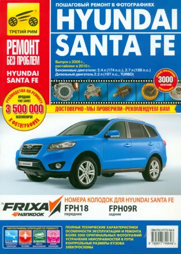Hyundai Santa Fe. Руководство по эксплуатации, техническому обслуживанию и ремонту Hyundai Santa Fe. Руководство по эксплуатации, техническому обслуживанию и ремонту обложка книги