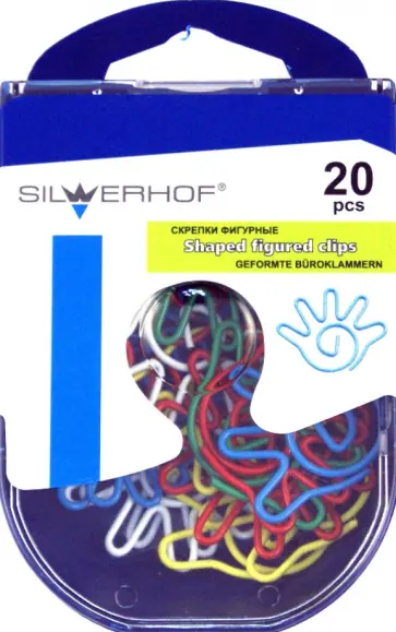 Скрепки фигурные "Ладонь" 20 штук (493001) обложка книги