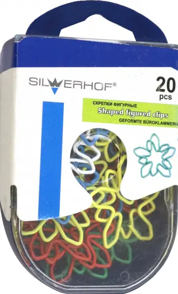 Скрепки фигурные "Цветок" 20 штук обложка книги