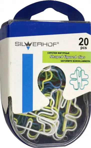 Скрепки фигурные "Клевер" 20 штук обложка книги