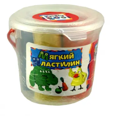 Мягкий пластилин в ведерке, 5 шт., 400 гр. (46651) обложка книги