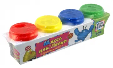 Масса для лепки, 4 цвета, 50 гр. (44516) обложка книги