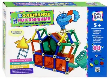 Магнитный конструктор "Волшебное притяжение", 88 элементов, 6 типов (34339) обложка книги