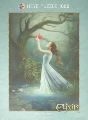 Puzzle-1000 "Девушка с красным цветком" (29523) обложка книги