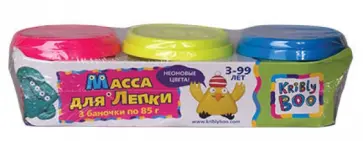 Масса для лепки 3 цвета "НЕОН" 85 гр (44521) обложка книги