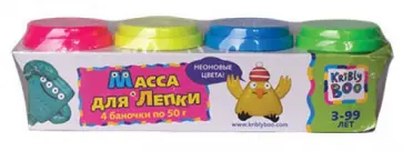Масса для лепки 4 цвета "Неон" 50 гр. (44522) обложка книги