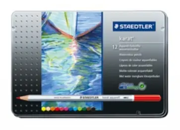 Карандаши 12 цветов акварельные "Karat Aquarell", в металлической коробке (125M1210) обложка книги