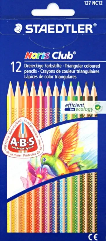 Карандаши цветные трехгранные "Noris Club" (12 цветов) (127NC1211) обложка книги