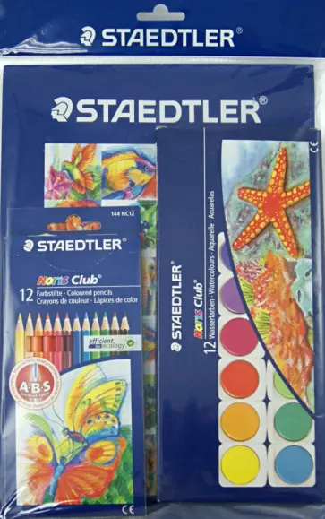 Карандаши цветные "Noris Club" 12 цветов, краски, альбом (61S1448881) обложка книги