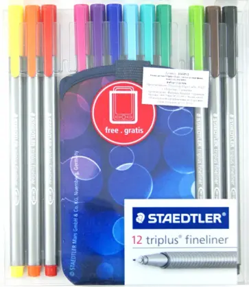 Капиллярная ручка "Тriplus" 12 цветов + чехол для смартфона (334SP12) обложка книги