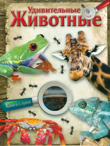 Книга с лупой. Удивительные животные обложка книги