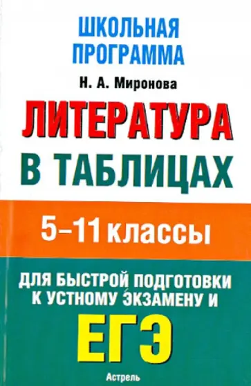 Наталья Миронова - ЕГЭ-13. Литература. 5-11 классы. Литература в таблицах обложка книги