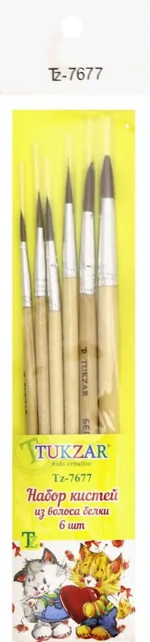 Набор кистей из волоса белки, 6 шт. (TZ 7677) обложка книги