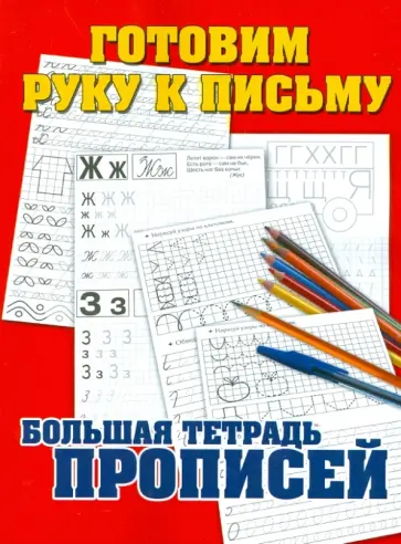 Готовим руку к письму. Большая тетрадь прописей обложка книги