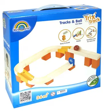 Конструктор деревянный с подвижными элементами. Трек и шарик, 31 деталь (ВВ-7004) обложка книги