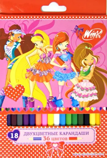 Карандаши двухцветные, 18 штук, 36 цветов (7-18-36/WFD) обложка книги