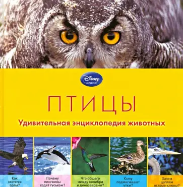 Птицы. Удивительная энциклопедия животных обложка книги