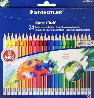 Карандаши цветные с ластиком "Noris Club" (24 цвета) (144 50NC24) обложка книги