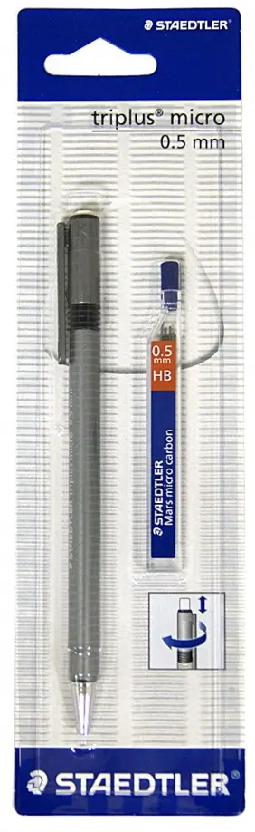 Карандаш механический черногрифельный + грифели (0,5, НВ) (77425BK25D) обложка книги