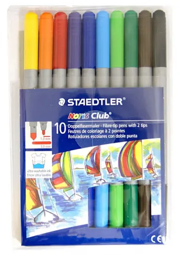 Фломастеры двухсторонние "Noris Club" (10 цветов) (320NWP10) обложка книги