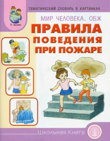 Тематический словарь в картинках. Мир человека: ОБЖ. Правила поведения при пожаре Тематический словарь в картинках. Мир человека: ОБЖ. Правила поведения при пожаре обложка книги