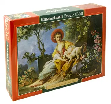 Puzzle-1500 "Девушка с собакой" (C-151219) обложка книги