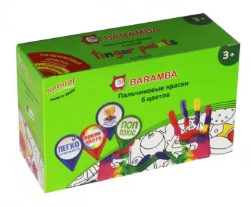 Краски пальчиковые 6 цветов 40мл (B00536) обложка книги