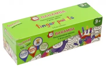 Краски пальчиковые флуоресцентные 3 цвета 40мл (B00553) обложка книги