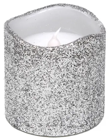 Свеча светодиодная серебряная с блестками (TZ 12403) обложка книги